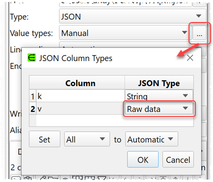 outputting raw data to JSON