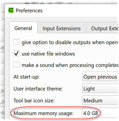 set maximum memory usage