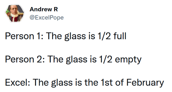 Excel glass half full