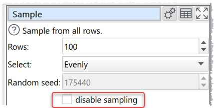 Sample large datasets