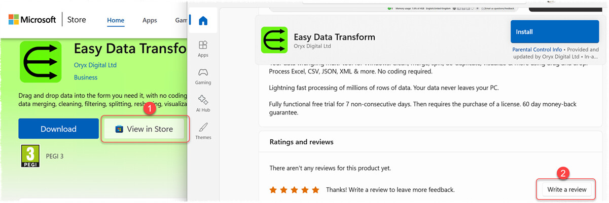 Windows app store