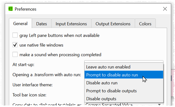 auto run preferences