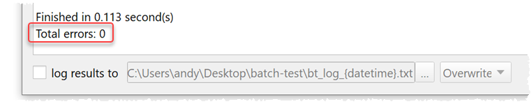 Batch errors summary