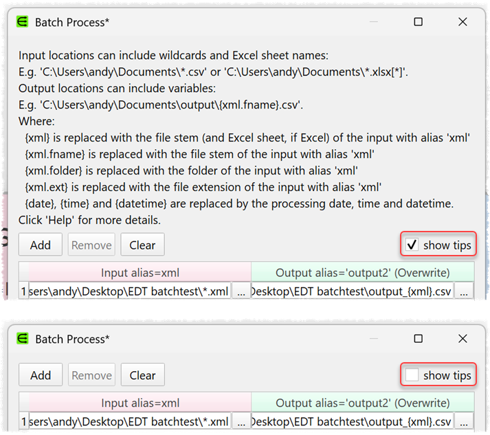 Batch processing tips
