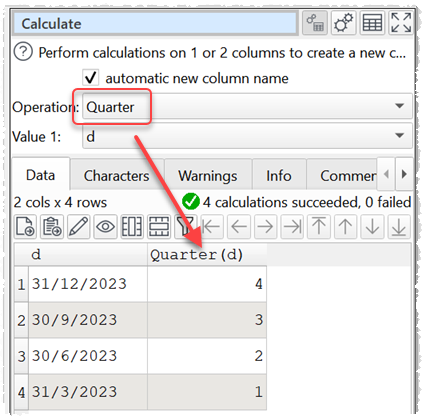 calculate quarter