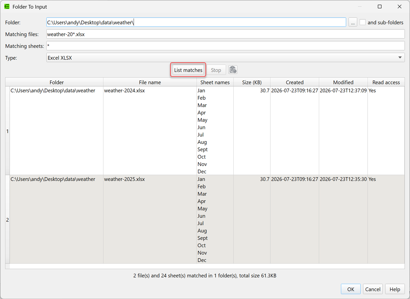 Combine multiple Excel files into one sheet
