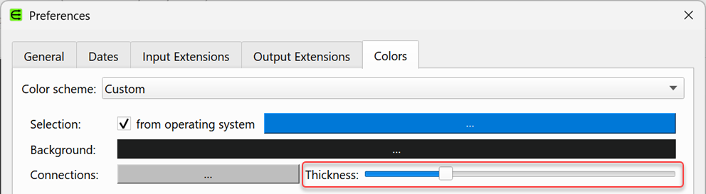 Change connection thickness