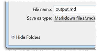 convert Excel to Markdown