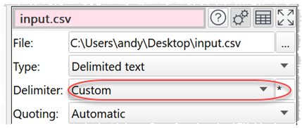 Custom CSV delimiter