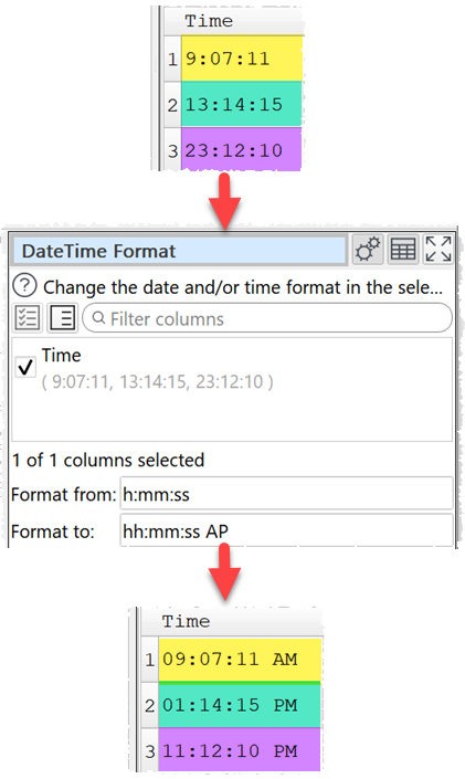 Convert time format from 24 hour