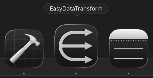 Clear dark liquid glass application icon