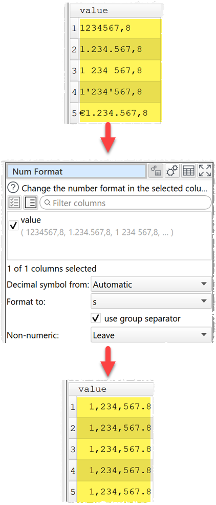 Convert European style numbers to US/UK style