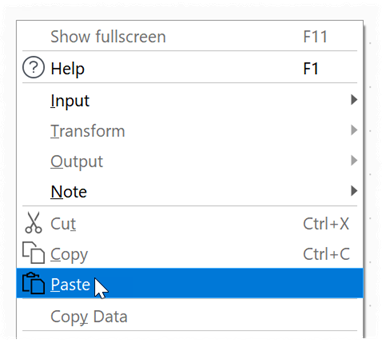 Right-click paste