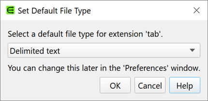 Set default file type from extension