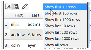 Show rows