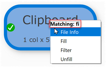Typed transform name displayed