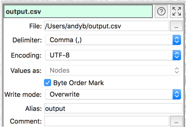 output csv