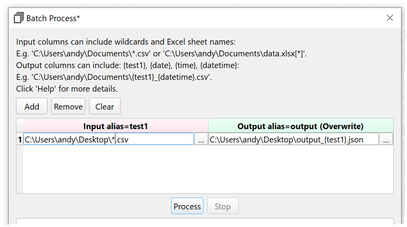 batch convert CSV to JSON