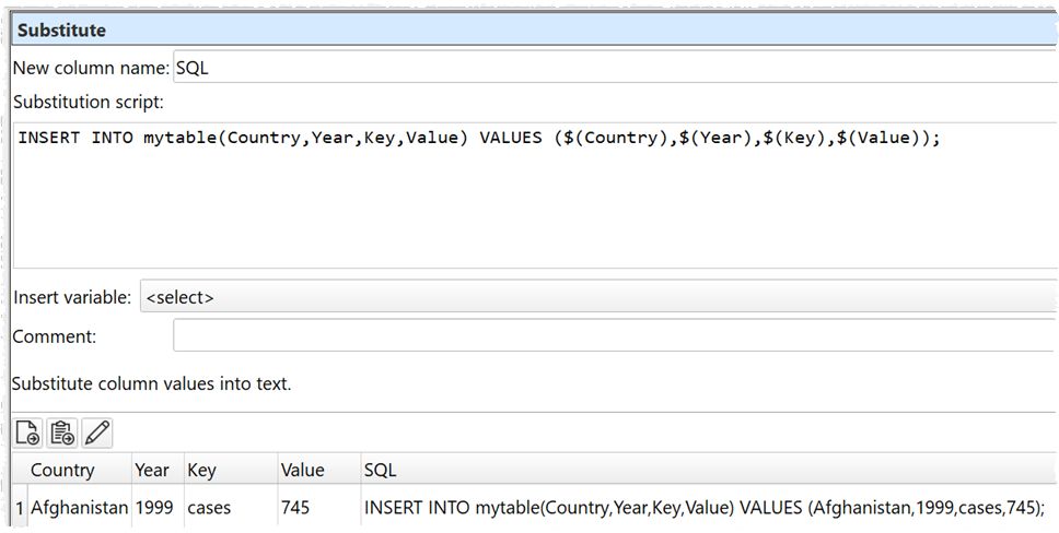 csv to sql example
