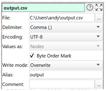 output csv