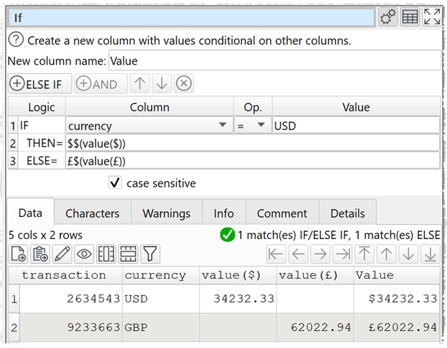 columns variables