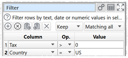 how to perform conditional filtering example