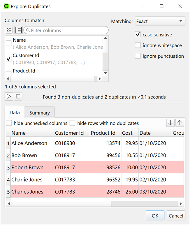 visualize duplicates