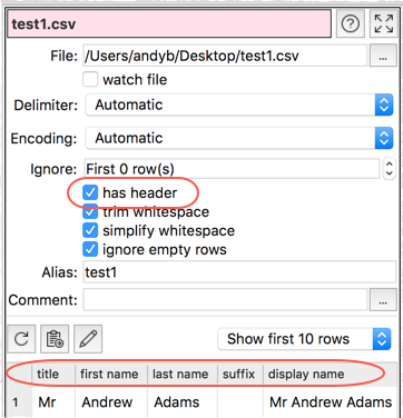 extract header