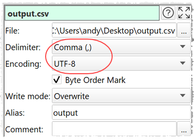 output csv