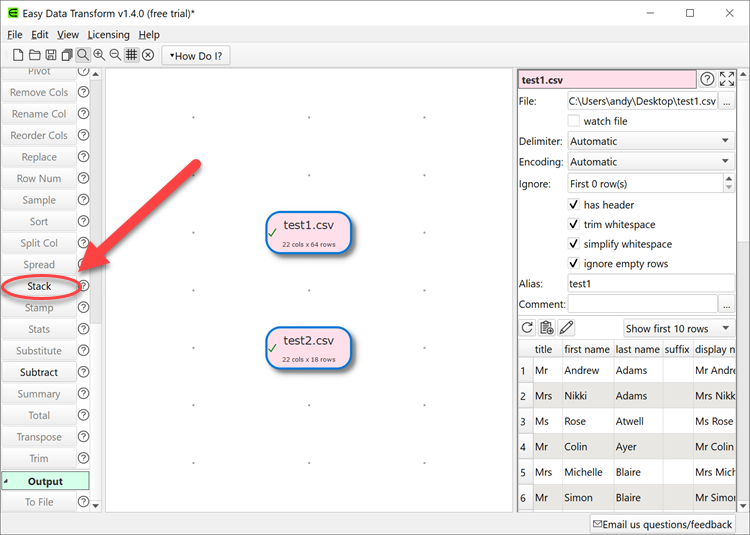 merge CSV files