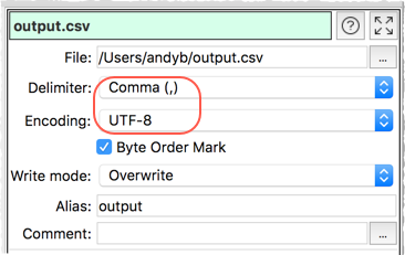 output csv