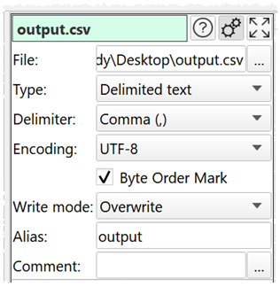 output csv