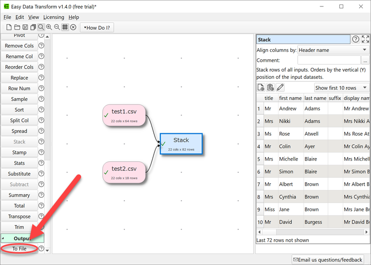 merge CSV files