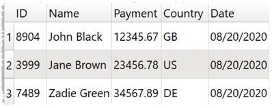 input fixed width data format