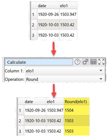 Round a column of numbers example