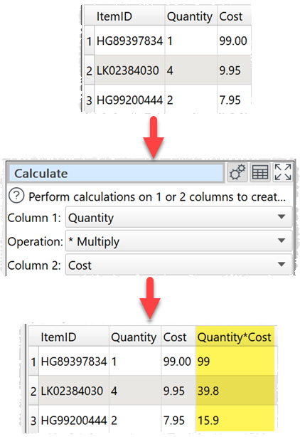 How to multiply 2 columns of numbers example