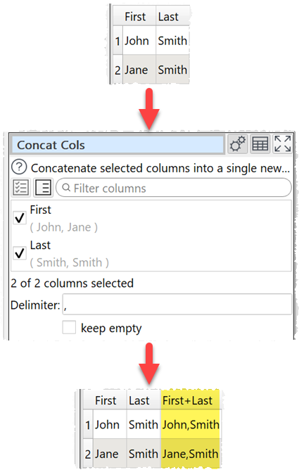 how to concatenate 2 columns example