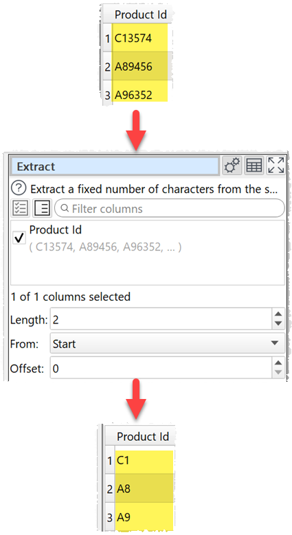 how to extract characters from a column example