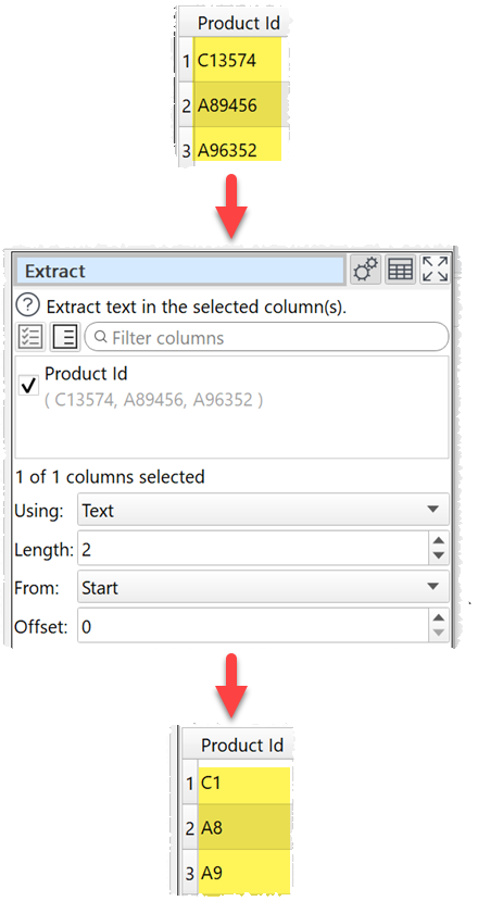 how to extract characters from a column example
