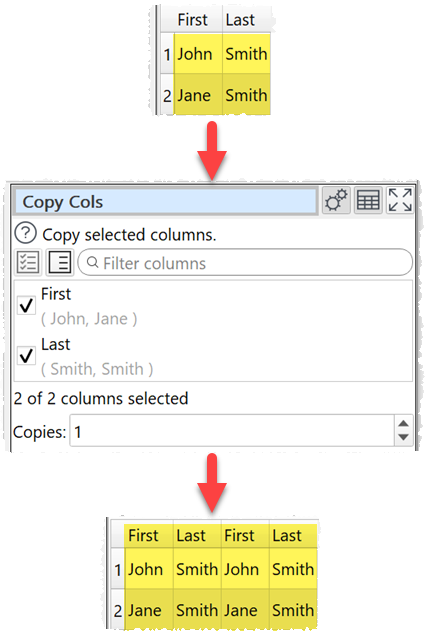 how to copy columns example