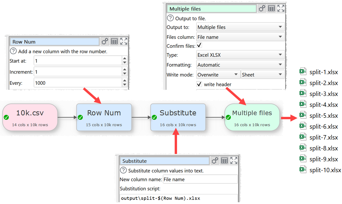 row file splitter