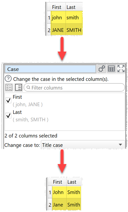 how to change case example