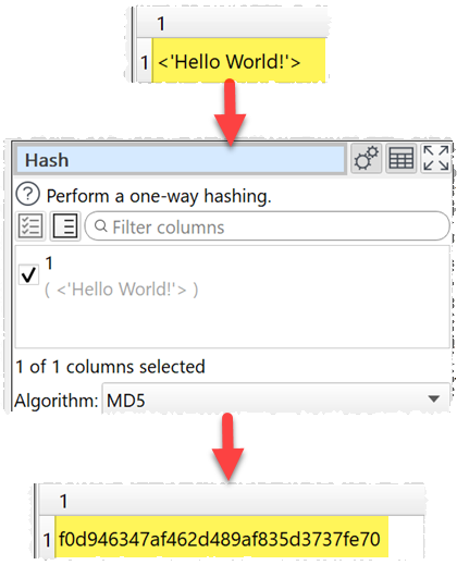 MD5 hashing example