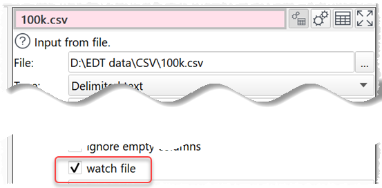 trigger an update when input file changes trigger an update when input file changes