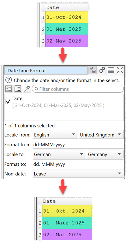 Convert month names from English to German