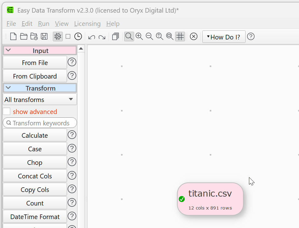 How to add a transform.