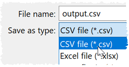 output to CSV output to CSV