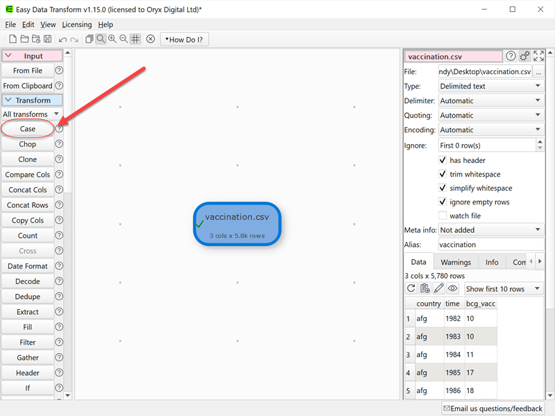 transform case transform case