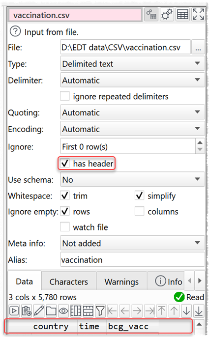 extract header extract header