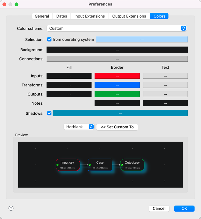 Color preferences. Color preferences.